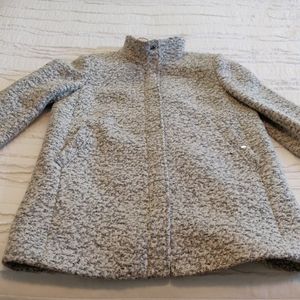 Loft boucle funnel neck coat